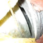 Unsealed leaky duct connection
