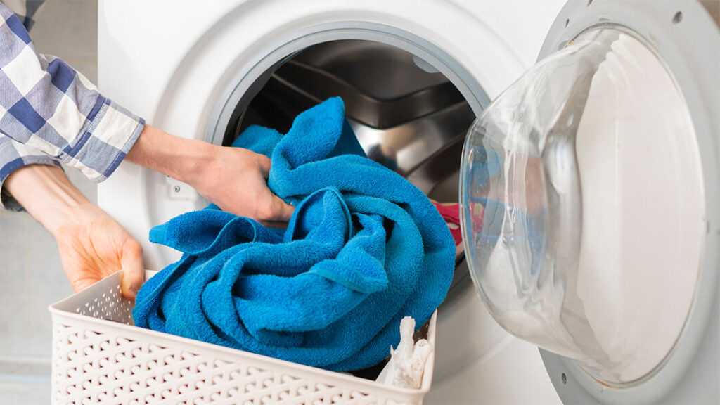 Clean laundry coming from an electric dryer